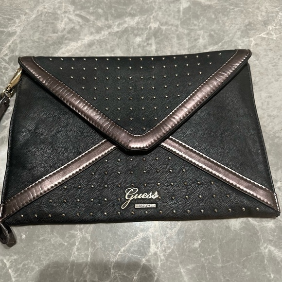 GUESS Vintage Y2K Studded Logo Wristlet Or Purse *Tarnish - Picture 2 of 7